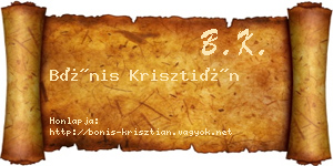 Bónis Krisztián névjegykártya